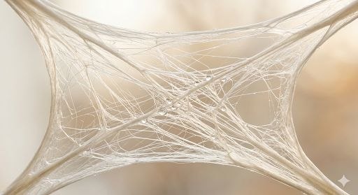 Close-up of fascia, the web-like connective tissue that links the whole body