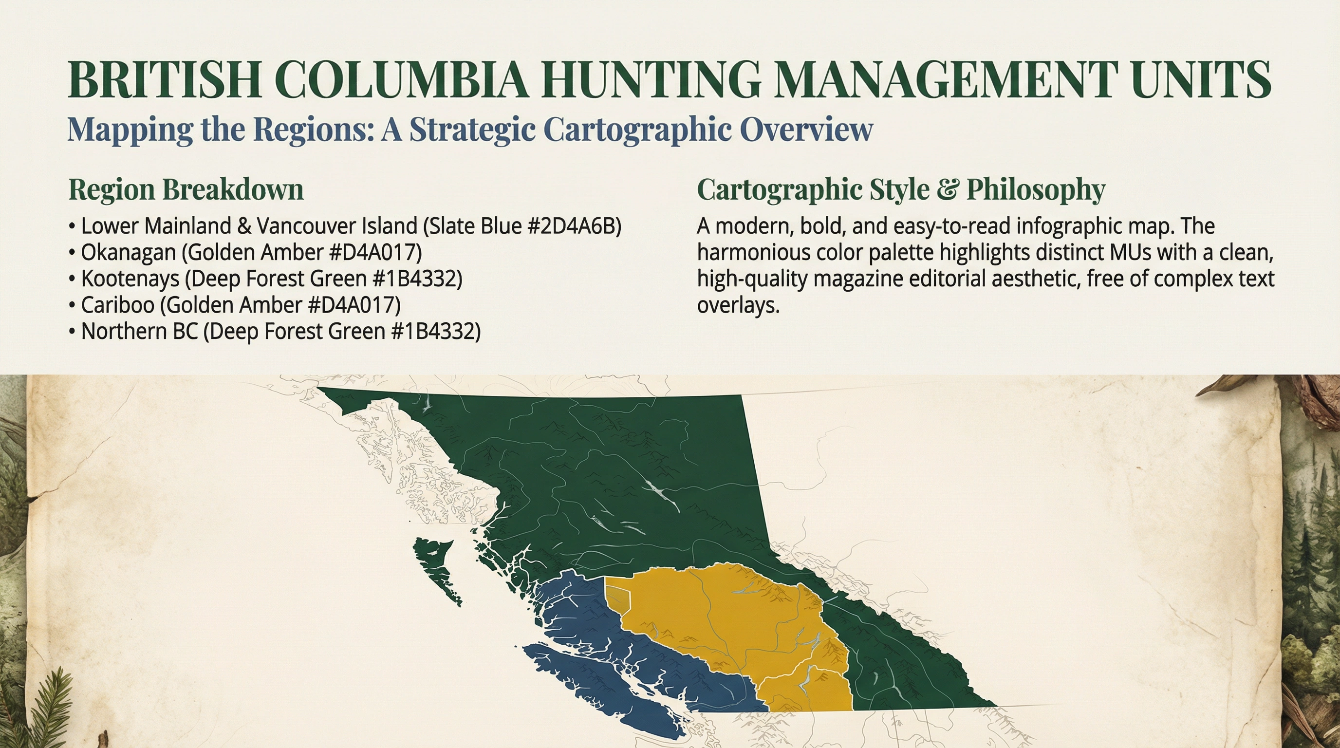 Stylized map of British Columbia Management Units