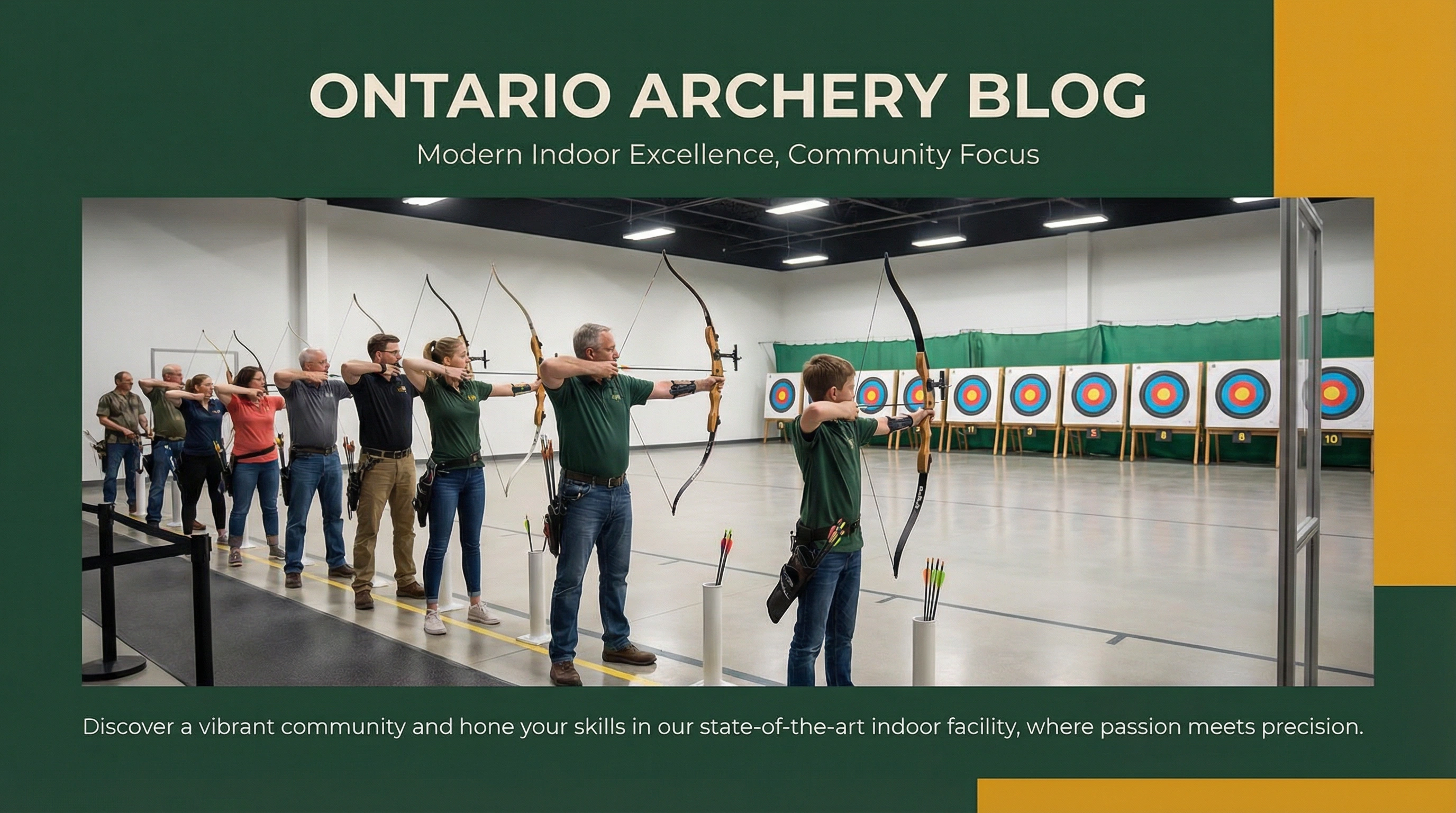 Modern indoor archery range in Ontario
